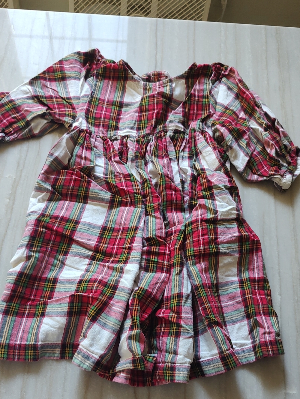 Hanna Andersson Red & White Plaid Dress And Leggings Set